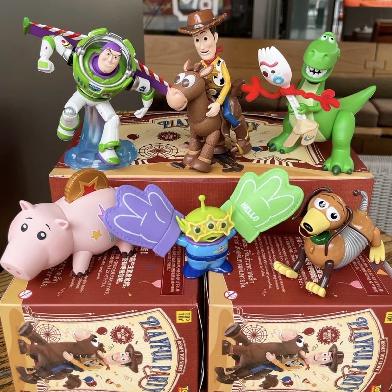 Authentic Disney Toy Story Playtime Series Blind Box Trendy Toy Buzz Lightyear Toy Figurine Display Piece