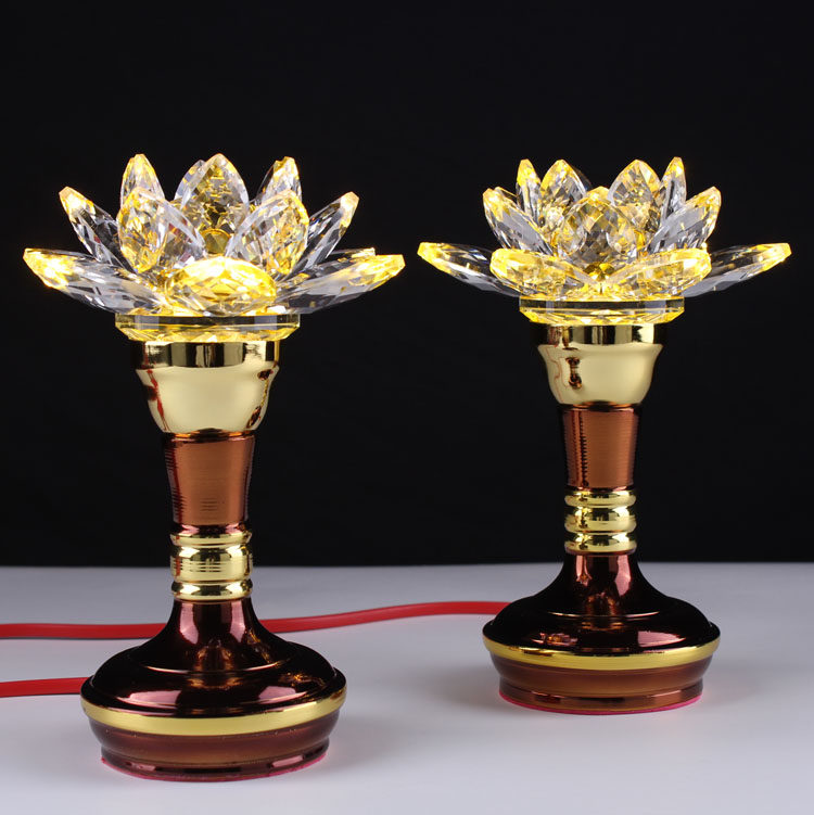LED Seven Color Crystal Lotus Lamp Buddha for the Lights Buddha Former Changming for the Buddha Lights Guanyin lamp Home Buddha lamp