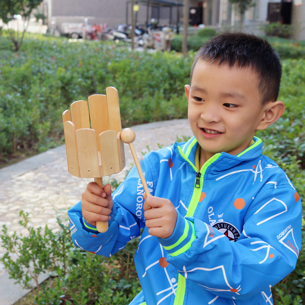 Multi-sound cylinder octaonic cylinder woody multi-sound cylinder Orff music teaching aids Children percussion instrument Kindergarten