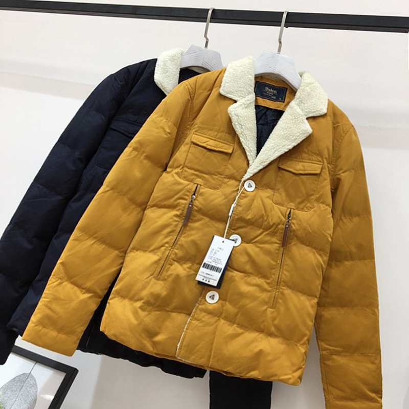 [năm giảm 50%] áo khoác len nam cashmere mùa đông bằng vải cotton ấm áp ngực đơn KY áo khoác nỉ nam