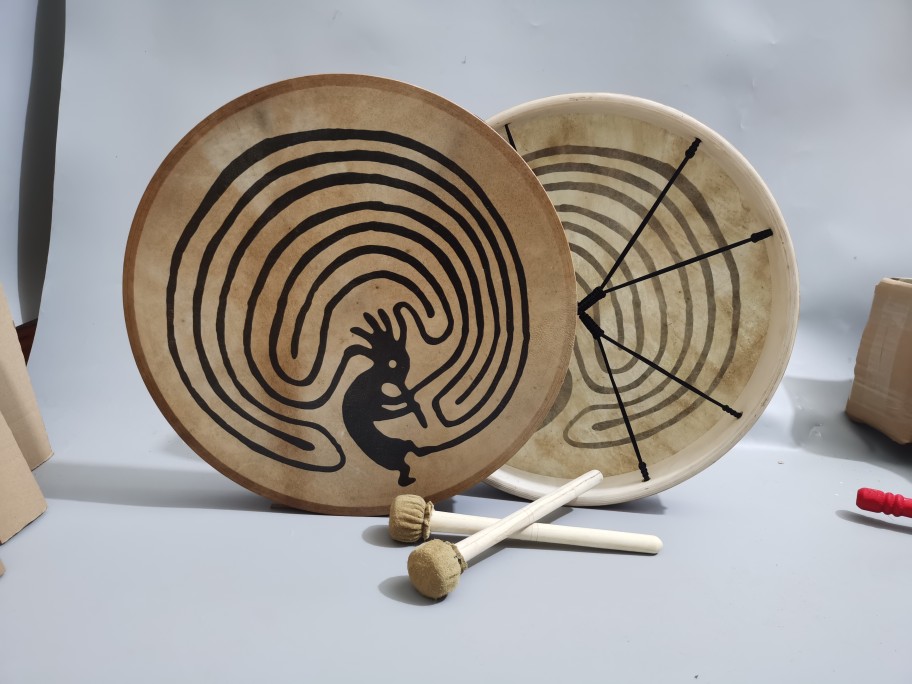 Custom All Bull Bull Leather Virgin Culture King Drum Samerdrum New Wave Drum Healing Drum Raw Ecological Black Sheep Leather