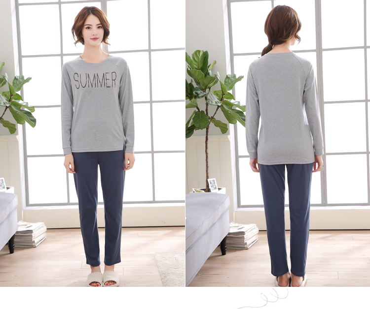 Bộ đồ ngủ nữ mùa thu cotton dài tay phiên bản Hàn Quốc mùa thu và mùa đông dễ thương cotton hoạt hình nữ phục vụ nhà phù hợp với XL đồ pijama nữ