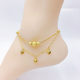 ໃຫມ່ຫວຽດນາມ sand gold transfer bead anklet for women 24K imitation gold 999 palace bell bell 18 ເຄື່ອງປະດັບທີ່ຈະບໍ່ຈືດຈາງເປັນເວລາດົນນານ