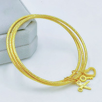 Vietnam sand gold three life three bracelet Lady imitation fake gold frosted open heart three circle bracelet does not fade for a long time