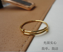 999 Gold Ring Solid Glossy Gold Little Finger Ring New Style Push Pull Men and Women Couple Pure Gold Unknown Ring