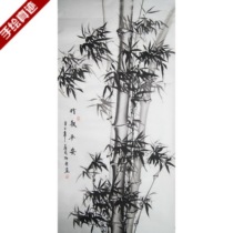 Promotion pure hand-painted four-foot ink painting Chinese painting bamboo Zhongtang bamboo newspaper peace decorative painting living room study calligraphy and painting A8