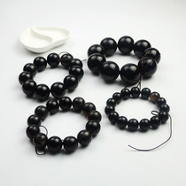 Natural African Black Buffalo Horn Handstring Ball Bracelet Vintage Handwear 1214 16 18 20 22 25 30mm