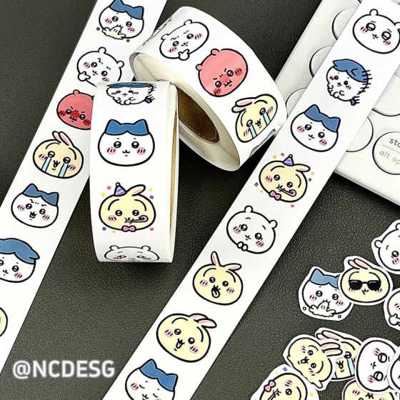 新款吉伊卡哇卷卷贴chiikawa高颜值装饰贴手账贴封口贴学生贴纸