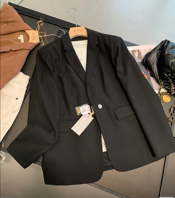 H4002 Red Elegant Commuter Casual Slim Fit One-Button Blazer