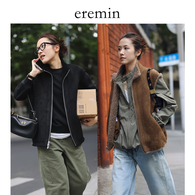 Eremin Lin Moqing/Faux Fur Two-Way Vest/26 Autumn New Arrival Warm Retro Reversible Layered Stand Collar Vest Eremin Lin Moqing/Faux Fur Two-Way Vest/26 Autumn New Arrival Warm Retro Reversible Layered Stand Collar Vest