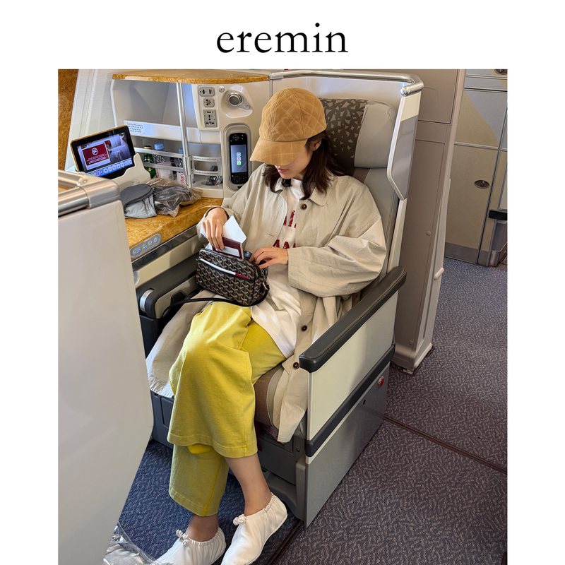 Eremin Lin Moqing/Shirt-Style Trench Coat/26 Autumn New Product Slightly Wrinkled Commuter Long-Sleeved Versatile Silhouette Coat