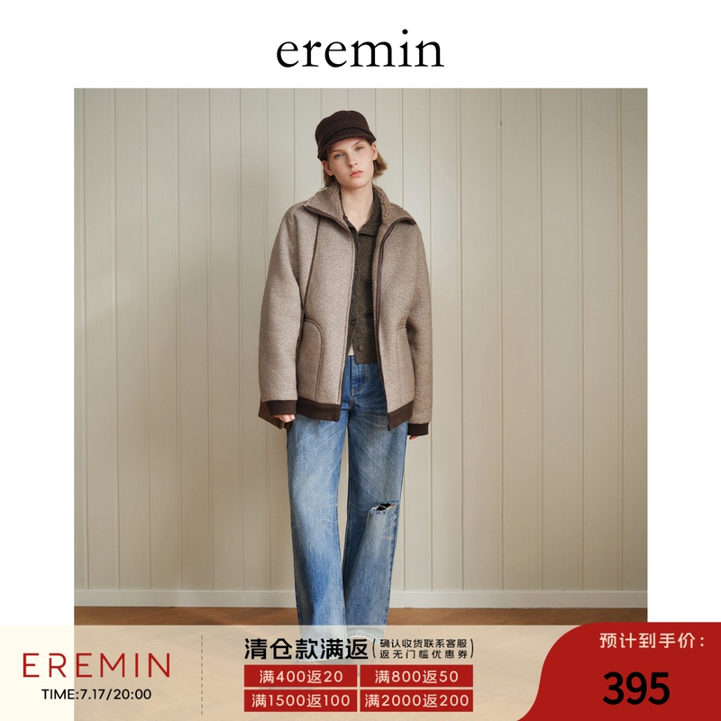 Eremin Lin Moqing/Lamb Wool Jacket/Winter Fleece Zipper Lapel Jacket Cotton Coat Eremin Lin Moqing/Lamb Wool Jacket/Winter Fleece Zipper Lapel Jacket Cotton Coat