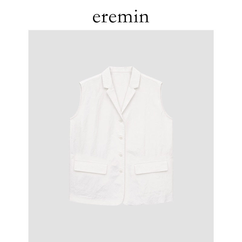 Eremin Lin Moqing/Paper-Like Vest/Cotton+Spandex Slim Fit Wrinkled Vintage Workwear Versatile Oversized Vest Eremin Lin Moqing/Paper-Like Vest/Cotton+Spandex Slim Fit Wrinkled Vintage Workwear Versatile Oversized Vest