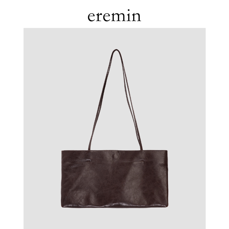 Eremin Lin Moqing/ Fixed Dye Oil Wax Sheepskin Three-Layer Versatile Commuter Underarm Tote Bag Eremin Lin Moqing/ Fixed Dye Oil Wax Sheepskin Three-Layer Versatile Commuter Underarm Tote Bag