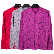 Middle-aged and elderly cotton plus fat autumn clothes double-breasted old cotton wool cardigan long sleeve single-piece open underwear buckle jacket