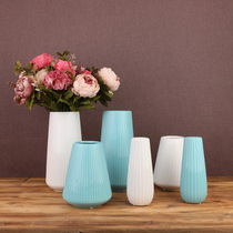 Ceramic Vase ornaments living room flower arrangement modern simple white cylindrical vase European home decoration restaurant pendulum
