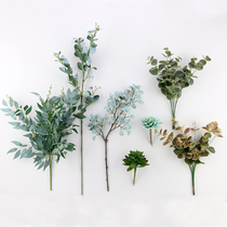 Wedding green plant decoration simulation green plant soft glue succulent diy money leaf fake eucalyptus leaf