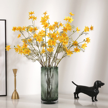 3 fork clematis simulation flower single branch fake flower silk flower Nordic living room table TV cabinet ornaments interior decoration flower