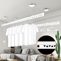 Balcony hand lift drying rack manual cool clothes rack white double pole black hollow clothes drying rack