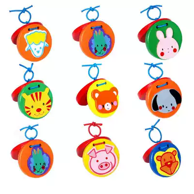 Children's percussion instrument circular arc plate natural color red and blue dance board wooden toy sound board Orff teaching supplies