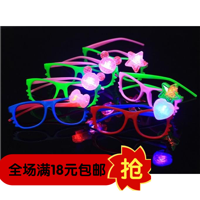 2020 New Christmas Cartoon Glowing Glasses Christmas Old Man Christmas Tree Glasses Creative Children Small Gifts