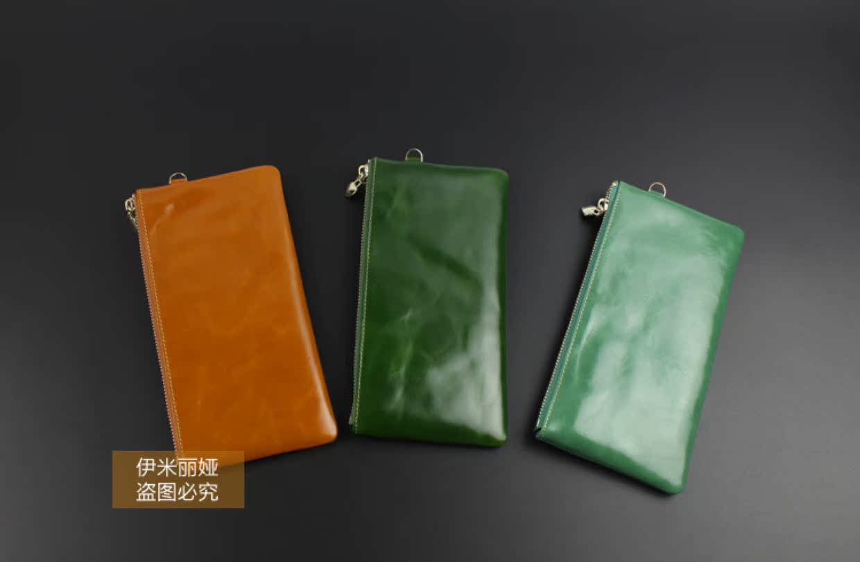 Imi của phụ nữ thời trang phong bì túi xách nữ siêu mỏng dài nhỏ da điện thoại túi dầu sáp da nhỏ túi xách đồ da handmade