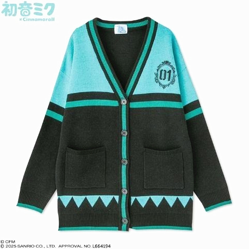 Japanese Single-Brand Hatsune Miku Miku Sanrio Cinnamoroll Collaboration Sweater Knitwear V-Neck Cardigan Mid-Length Unisex Japanese Single-Brand Hatsune Miku Miku Sanrio Cinnamoroll Collaboration Sweater Knitwear V-Neck Cardigan Mid-Length Unisex