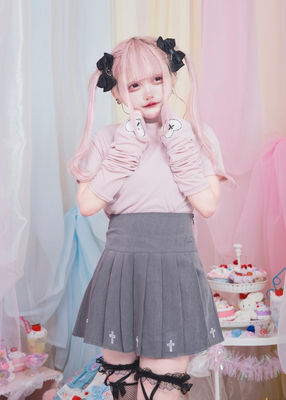 Harajuku, Japan Hauls mass production type: Clear heart-shaped cross sleeve tight-fitting base layer knitted sweater T-shirt