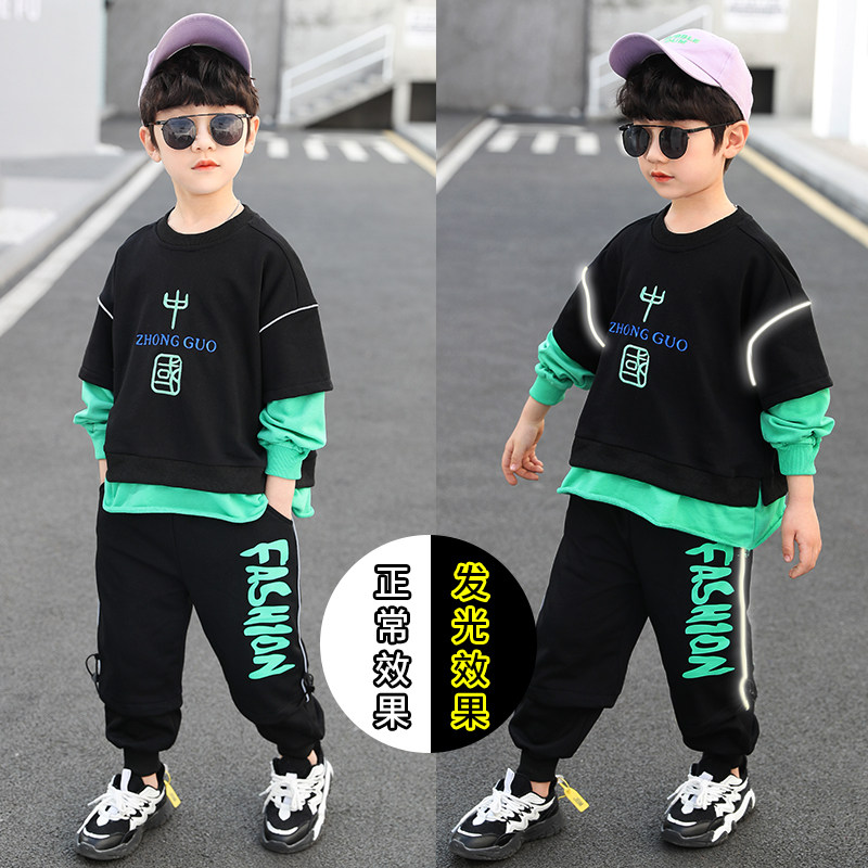 Children's new boy's spring and autumn suit 2021 big fat boy spring clothing tide