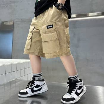 Boys' shorts pure cotton overalls for middle and older children