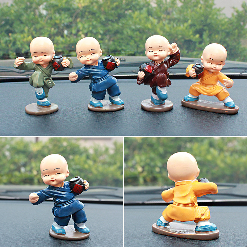 Creative car decoration vehicle shaking head four not small monk safety lovely car high-grade interior decoration
