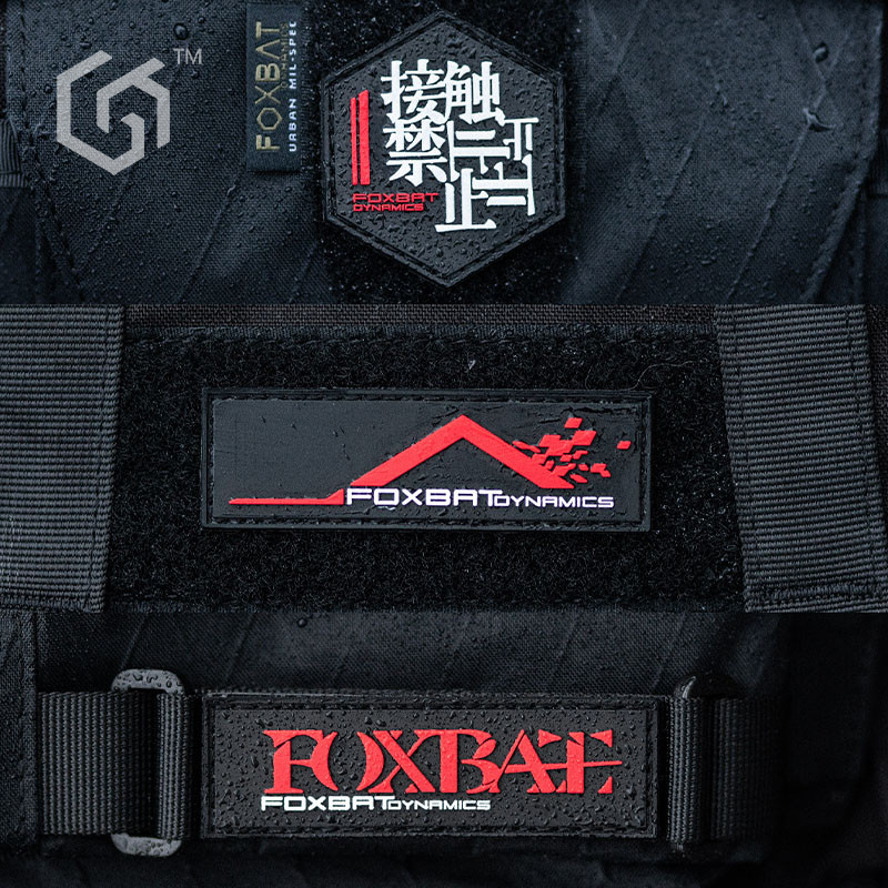 (Cover Gain) FOXBAT - Fox Bat Industrial Red and Black Color Scheme Function Velcro Morale Badge Armband