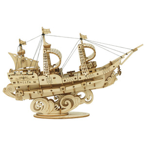 若态若来船模型3D立体拼图木质DIY手工木质拼装礼物儿童玩具男女