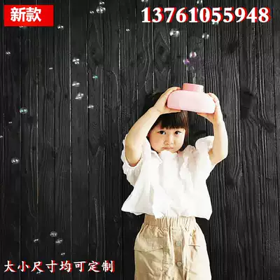 Black burst pattern wood board Deep carbonized wood decorative board Solid wood billboard background Suspended ceiling wallboard Fire board