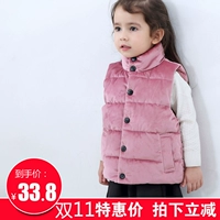 Quần áo trẻ em mới đứng cổ áo vest trẻ em xuống quần áo cotton bé trai và bé gái áo vest trẻ em đệm ấm bên ngoài mặc vest quần áo trẻ em giá rẻ