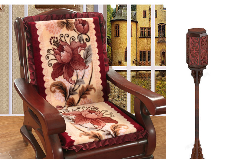 Mùa đông dày sofa gỗ đệm với tựa lưng sang trọng chống trượt băng ghế đệm gỗ đỏ đệm đệm bọt biển đệm ghế papasan