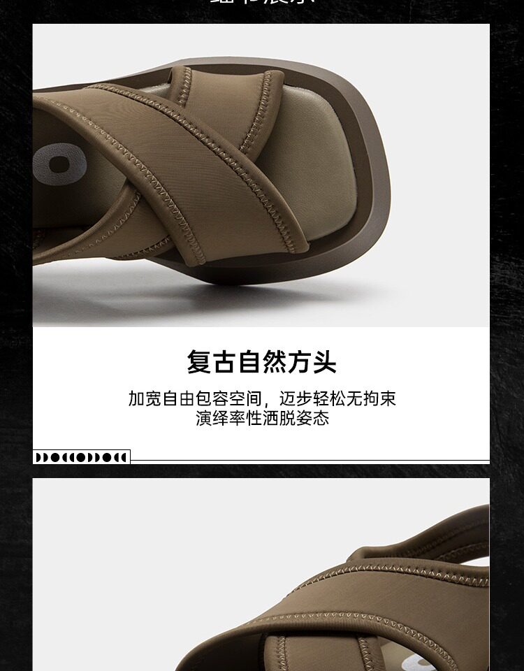 Сандалии [蒋依依同款]mio米奥夏鱼嘴鞋松糕厚底沙发凉鞋时尚休闲沙滩鞋女