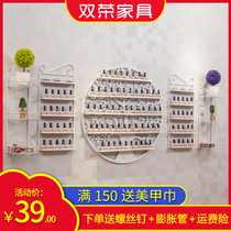Round nail polish display shelf wrought iron multi-layer wall-mounted nail shop rack cosmetics container