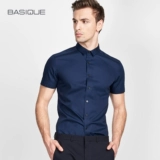 Мужская профессиональная однотонная летняя тонкая рубашка, с рукавом