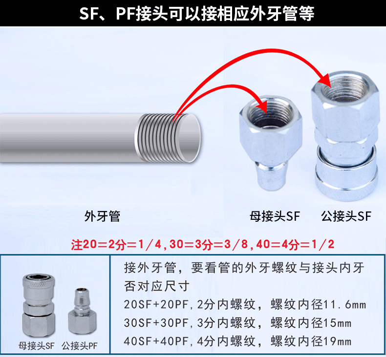 C loại khí nén nhanh khớp máy nén khí phụ tùng máy bơm khí công cụ khớp nối nam và nữ - Công cụ điện khí nén