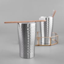 Export Japan original stainless steel scale double cup wash cup Cup Tooth Cup hand Cup cup beer glass cup hand cup beer cup