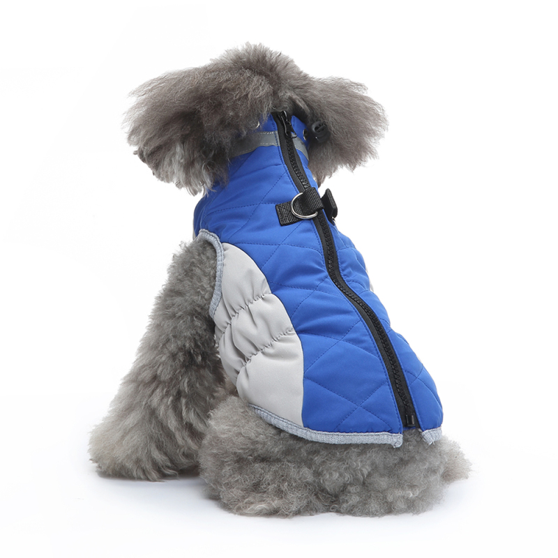 Pet Puppy Winter Cotton Coat Dog Clothes Harness Style with Leash Cotton Jacket Autumn and Winter Warm Zipper Jacket Accessories Pet Puppy Winter Cotton Coat Dog Clothes Harness Style with Leash Cotton Jacket Autumn and Winter Warm Zipper Jacket Accessories