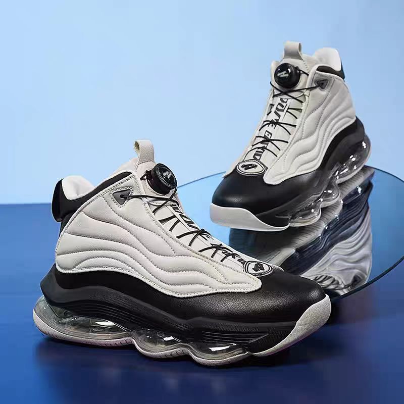 2026 Autumn/Winter New High-Top Basketball Shoes with Rotating Buckle and Air Cushion for Youth Sports Running Trendy Shoes for Men