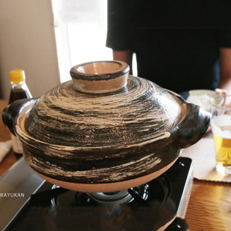 Japan imported Haseyuan earthen pot Iga casserole brush bristles far infrared ray pot soup pot stew pot rice cooker
