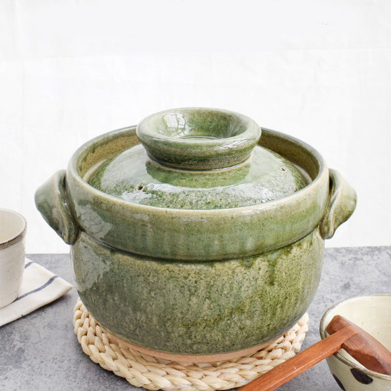 Japanese imported earth pan Letter Fever HEAT AND COARSE POTTERY DEEP TYPE CASSEROLE SAUCEPAN FOR HOME GAS SAUCEPAN RICE PAN SOUP POT