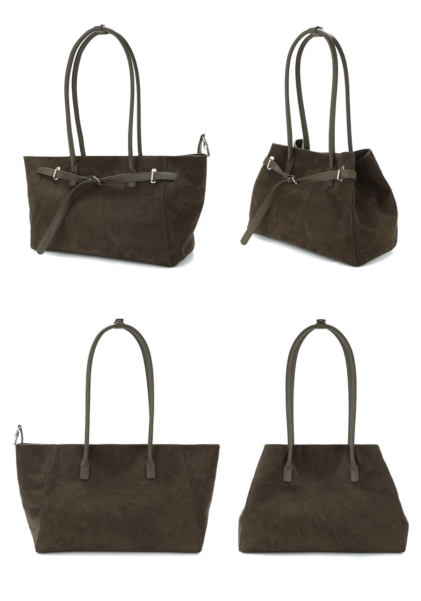 JANDRESS Cedar Green Suede Shoulder Tote Bag