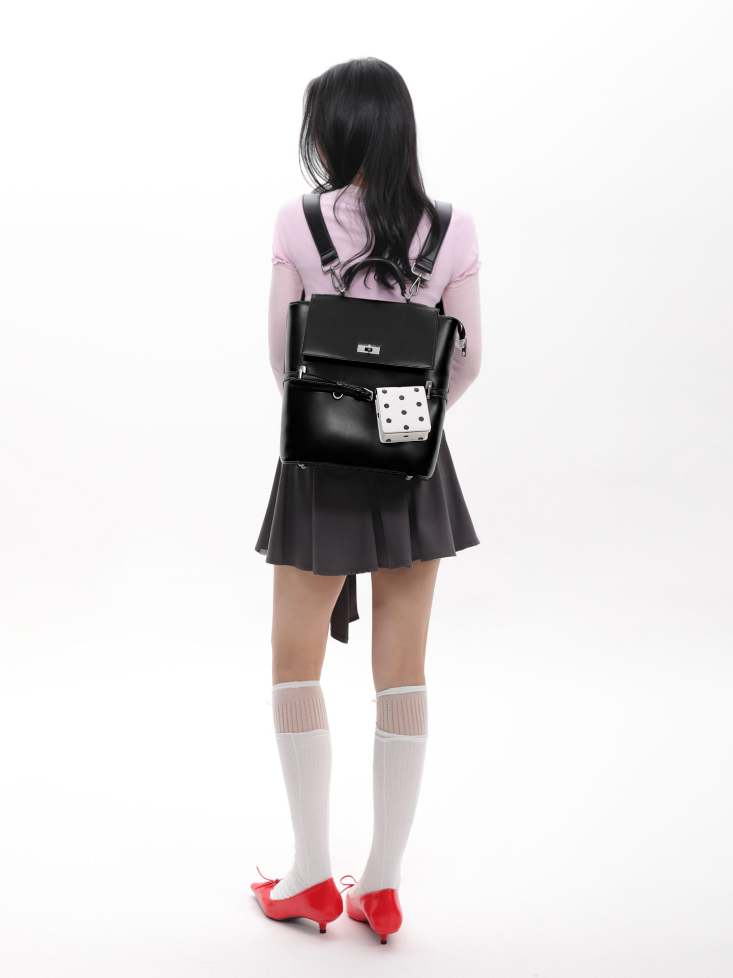 JANDRESS Black Contrast 3-Way Backpack