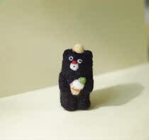 The original handmade cute buddy bear wool felt mini - piece