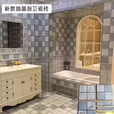 European style gold throwing tile kitchen dressing room tile wall tile waterproof kitchen balcony gold plated crystal brick 300 300