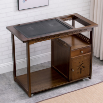 Kung Fu tea several sets of automatic water induction cooker Simple household integrated tray Solid wood tea tray Tea table Tea table